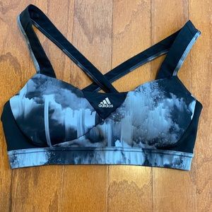 Adidas Sports Bra Size M Black/Gray
